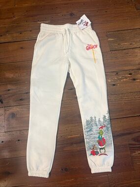 Cream Grinch Graphic Joggers - Women's Holiday Track Pants